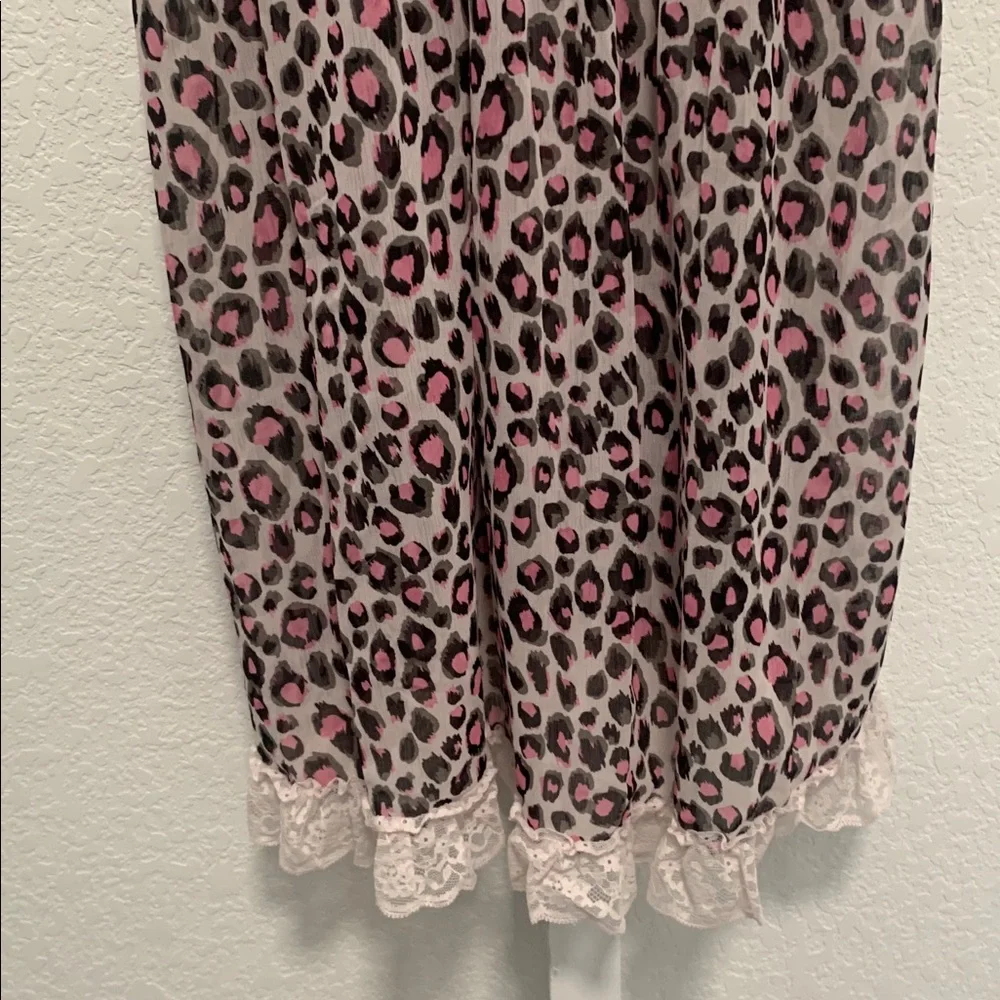 Y2K Cinema Etoile Pink Leopard Print Lingerie Dress - Picture 3 of 10